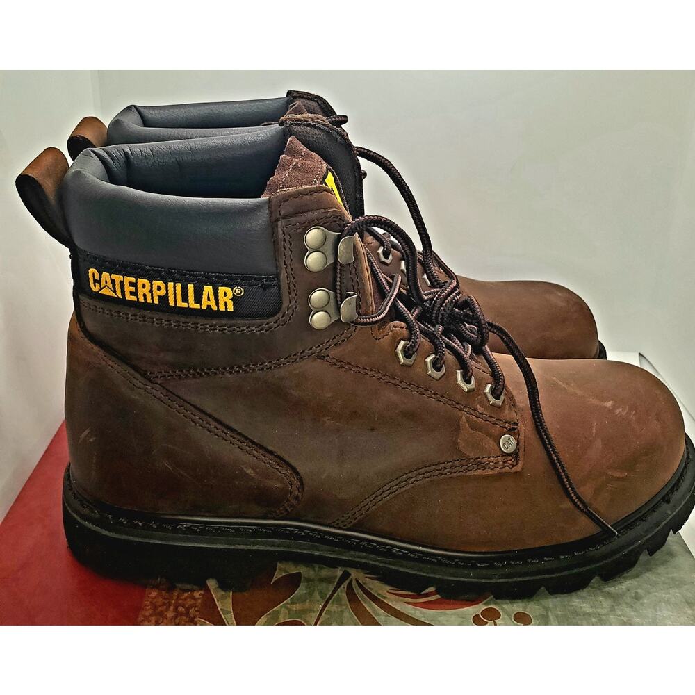 Caterpillar Boot Steel Toe Mens Size 11.5 Work Boot Brown Second Shift P89586